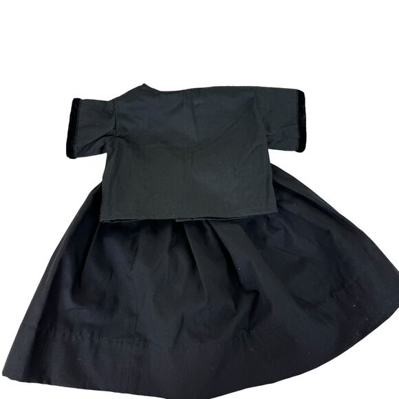 Black 2-Piece Skirt Short Sleeve Blouse Vintage-Inspired Doll Set - Picture 1 of 3